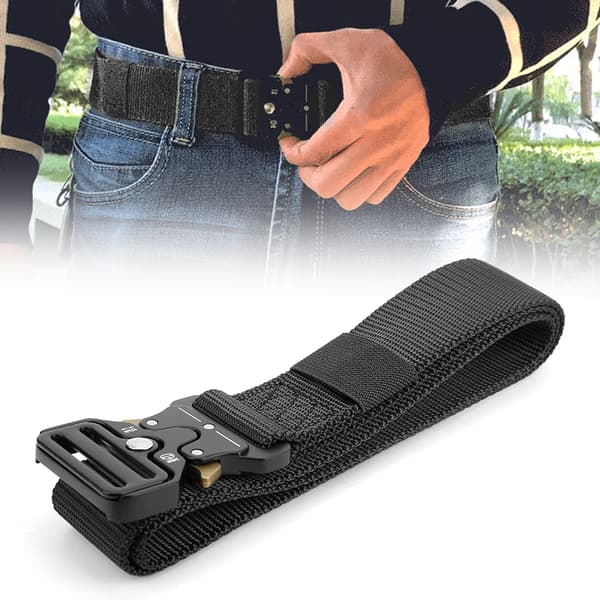 Multifunktionelt nylon taljebælte til camping, klatring, udendørs aktiviteter, unisex, sort