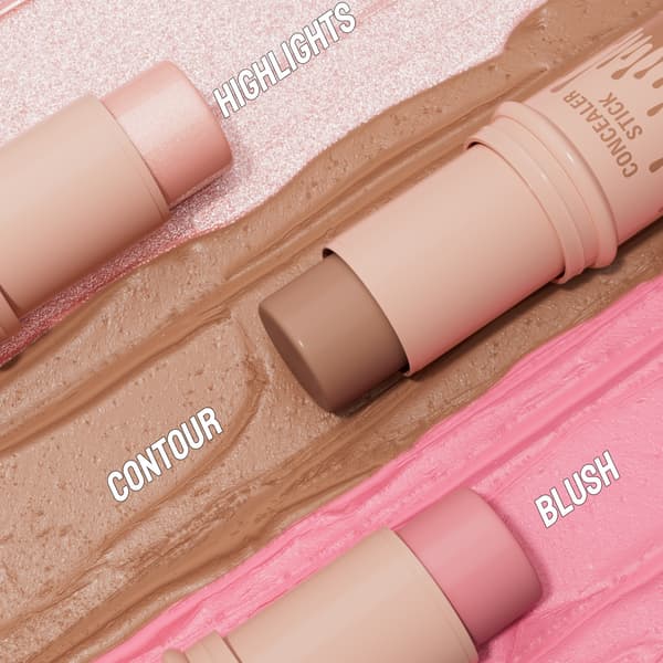 3 stk. Makeup Stick Sæt, Creme Contour Blush Highlighter Stick Kit, 3 Farvepaletmuligheder, Blenda... B
