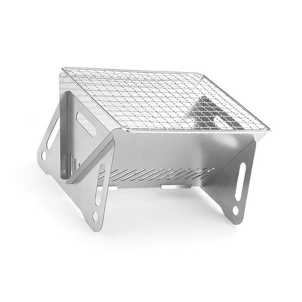 Sammenklappelig BBQ-ovn i rustfrit stål med grill til udendørs camping 210x160x125mm