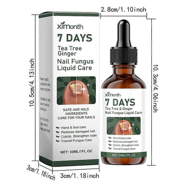 7-dagers Tea Tree Ingefær Neglevekst Essens, Antifungal Negle- og Tåneglpleie Løsning 2