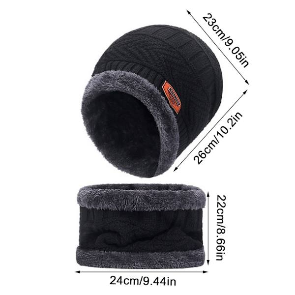 Unisex sett: Lue, skjerf, hansker, strikket, vinter, varm, multifunksjonell