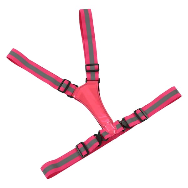 Justerbar USB oppladbar refleksvest for voksne, løping, sykling og utendørsaktiviteter, rosa