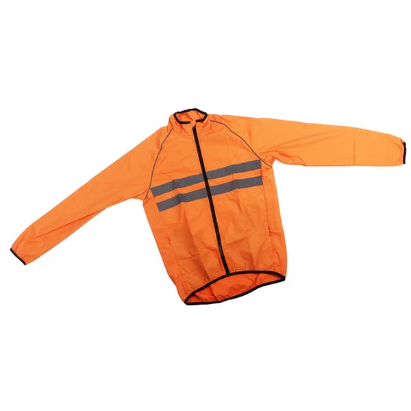 Orange Reflekterande Andningsbar Polyester Cykeljacka, Vattentät och Vindtät, Storlek L