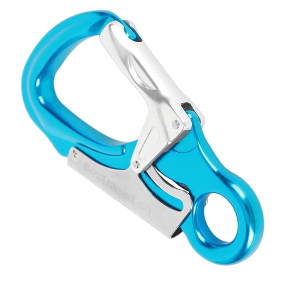 D 35KN Kraftige Klatrekarabiner, 7075 Aluminium, Rustfrit Stål, til Bjergbestigning, Abseiling, Himmelblå, Sølv