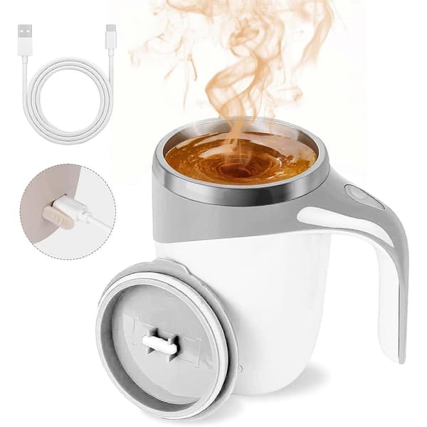 Automatisk magnetisk kaffekrus, selvomrørende krus i rustfrit stål