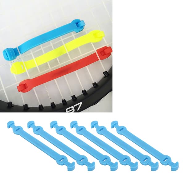 6 st tennisracket vibrationsdämpare långt spänne silikon blå för utomhussport
