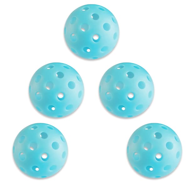 5-pack lysande pickleballbollar 74 mm inomhus utomhus - Slitstark PE med nätpåse