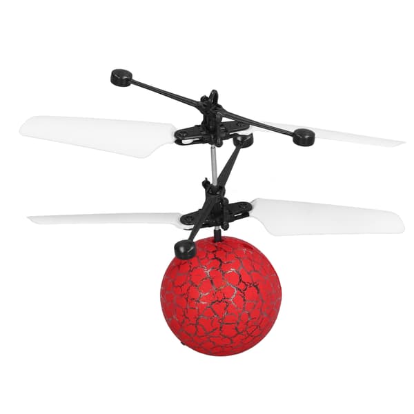 Smart flygande boll med LED-lampor, USB-laddning, barnleksak för inomhus/utomhus, röd