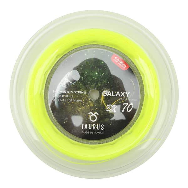POWERTI BX70 Badmintonsträng, Hög Elasticitet Nylon, 0.7mm, 200m, Fluorescerande Gul