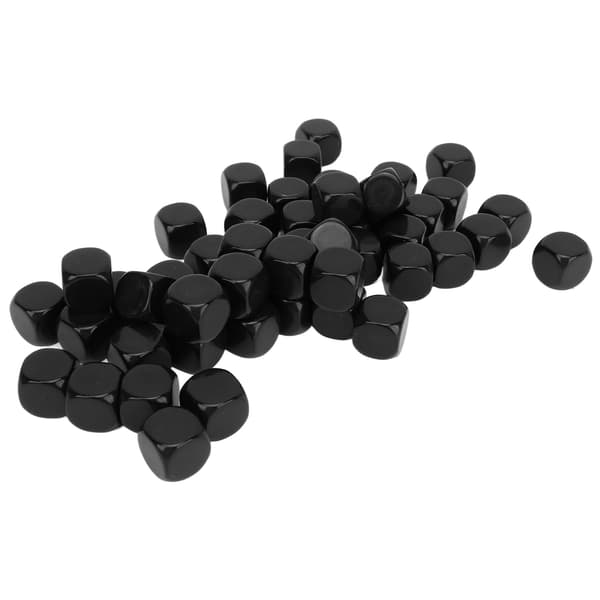 50 STK. Blank seks-sidet terning med afrundede hjørner, plastik, 0,6 tommer, til DIY brætspil, matematikundervisning.