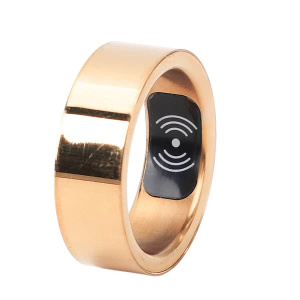 HR214 Smart Ring Søvnmonitor Skridttæller IP68 Fitness Tracker Guld 17