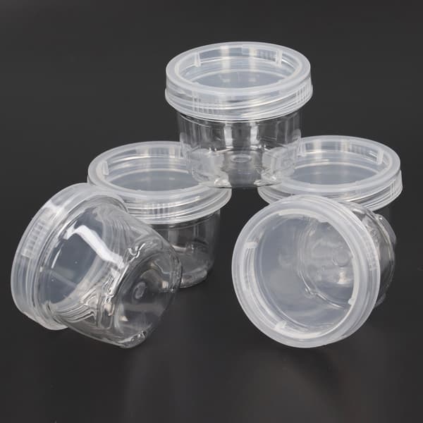 5 st campingkryddlåda PET 40 ml bärbar dispenser BBQ picknick transparent vit