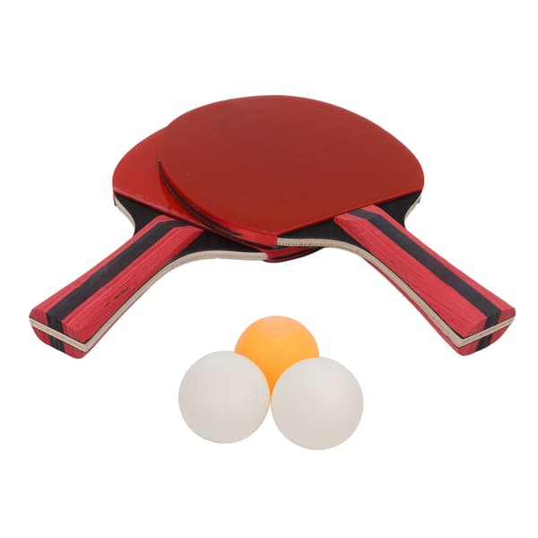 Bordtennisracket och bollset - 2 racketar, 3 bollar, trä, gummi, för träning