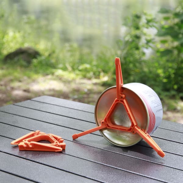 Sammenklappelig gasbeholderstøtte til camping, stabilt udendørs komfurstativ i orange ABS