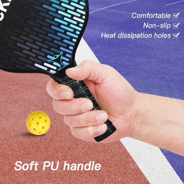 Pickleballracket och bollset, ultralätt kolfiber, med väska, 1 racket, 2 bollar