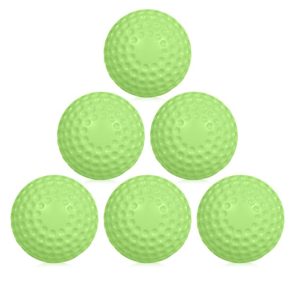 6-pack PU-basebollar med 9-tums Dimplas-bollar och väska för träningsmaskin