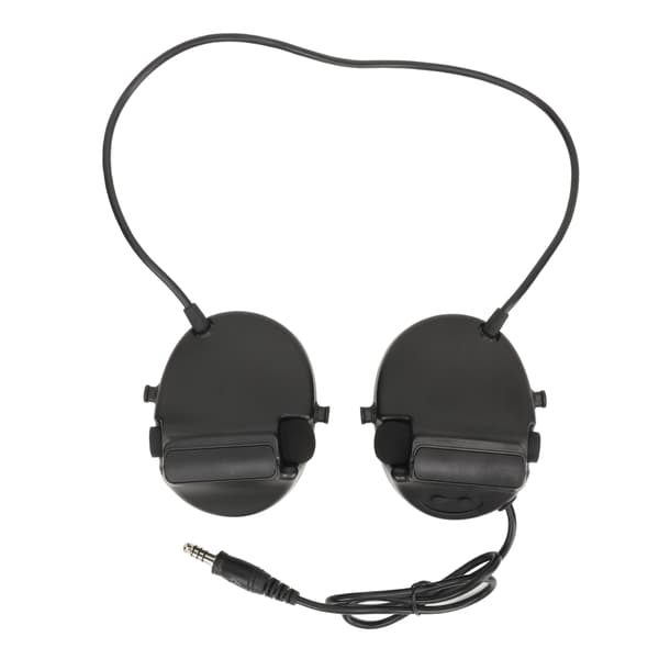 Sort headset til skydning med justerbar vendbar mikrofon til udendørs aktiviteter