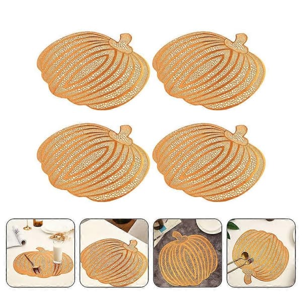 Høstdekkebrikke Thanksgiving Gresskar Varmebestandig 6 stk. Utstanset PVC