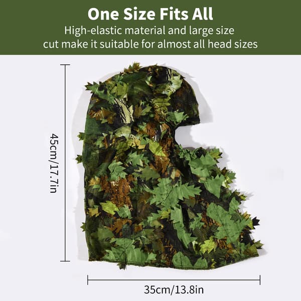 Camouflage Ghillie Jagthat med Myggenet, Åndbart Polyestermateriale, Justerbar til Mænd
