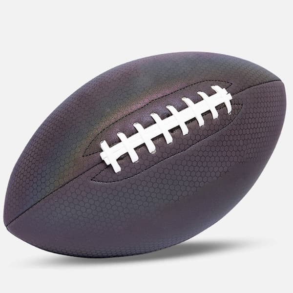 Reflekterende, lysende, fluorescerende PU fodbold, amerikansk standard, til leg og træning.