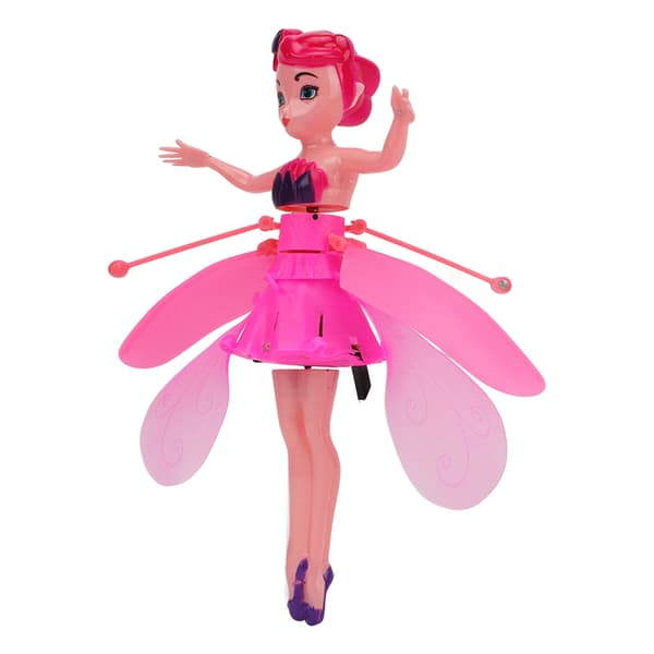 Sky Dancers Hvid Flyvende Fe Prinsesse Dukke med Gestussensor, USB Genopladelig