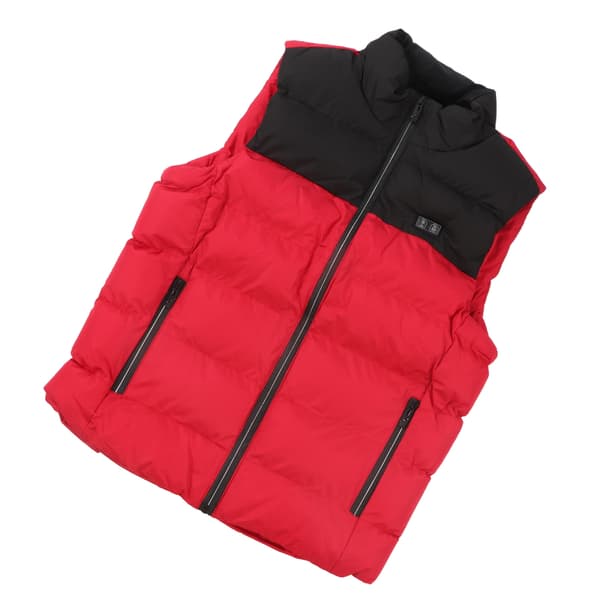 Elektrisk opvarmet vest USB 15 varmzoner polyesterfiber sort rød 2XL