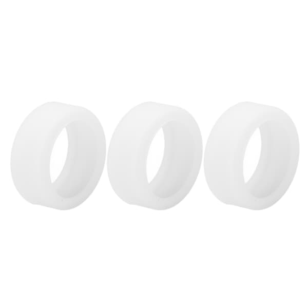 3 STK Silikone Ring Cover til Smart Ring, Ridsefast, Hudvenlig, Størrelser 6 7 8 9 10, Hvid S