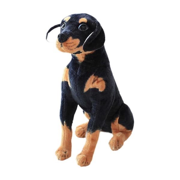Realistinen istuva rottweiler-pehmolelu - 50 cm