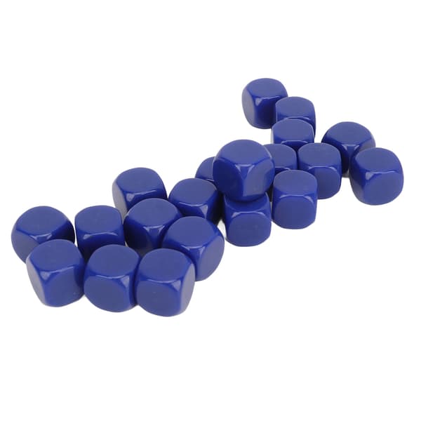 20 hvite 16 mm plastterninger med avrundede hjørner for spill og undervisning