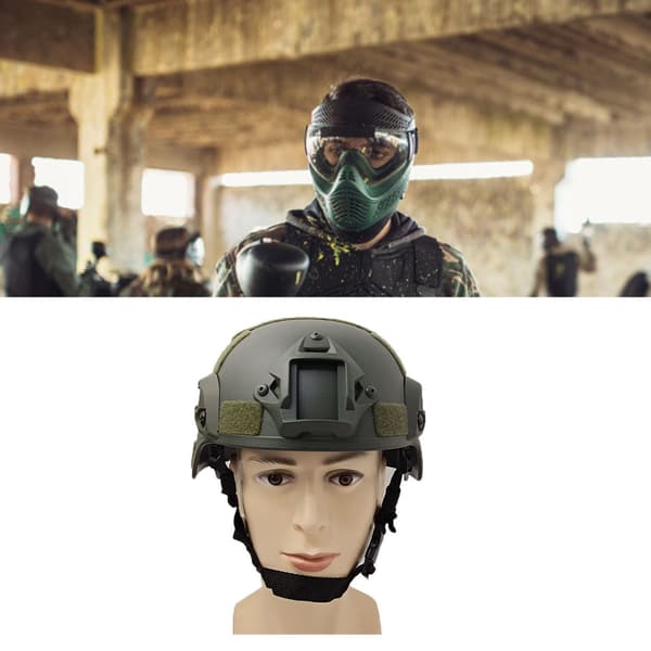 Militär fältspelshjälm, multifunktionell, cykelutrustning, grön OD