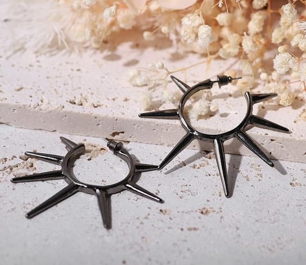 Gotiske Punk Spike Øreringe, Zinklegering Spike Øreringe Vedhæng, Goth Smykkegave til Kvinder, Mænd, .
