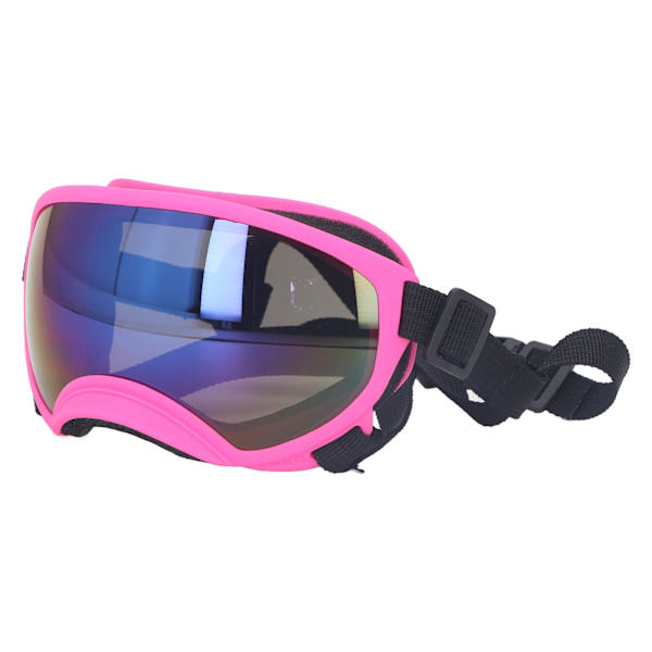 Solbriller til hunde, UV-beskyttelse, vindtætte, komfortable, lyserøde med blå linser