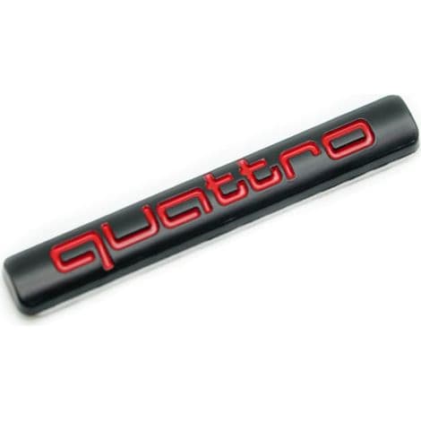 Quattro-emblem, för Audi baklucka, svart och röd