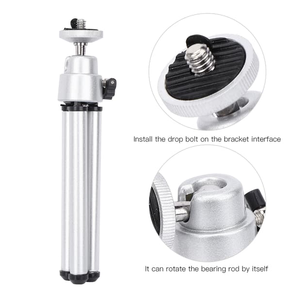 3 STK Mini Stativ til Teleskop, Sølv Aluminiumlegering med Anti-Vibrations Polstret Lak