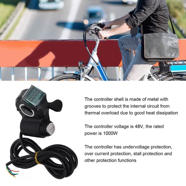 48V 1000W Motorcontroller og Tommelfingergas til Elcykel/Scooter