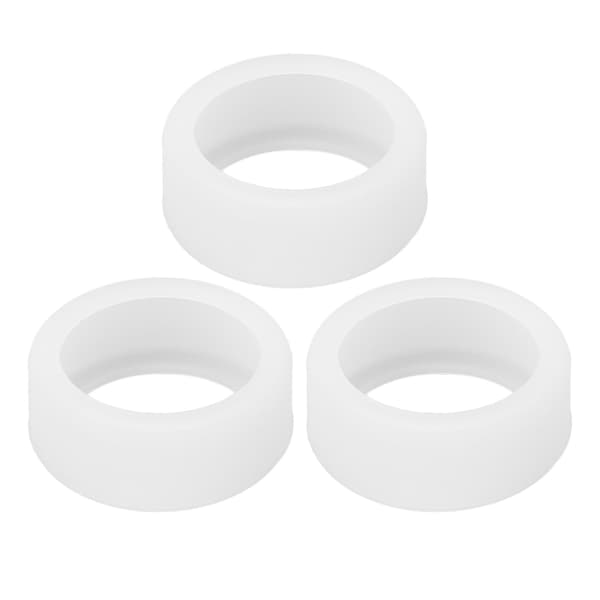 3 STK Silikone Ring Cover til Smart Ring, Ridsefast, Hudvenlig, Størrelser 6 7 8 9 10, Hvid S