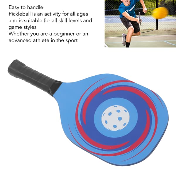 Letvægts 2-delt Pickleball-sæt i træ, blå, med 4 bolde og bæretaske