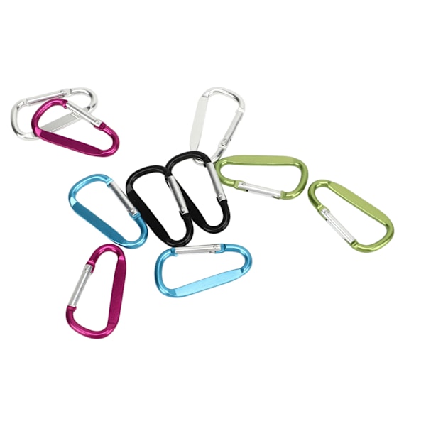 10 st mini karbinhakar i aluminium D-ring form nyckelring spänne krok för camping