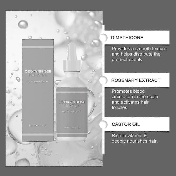Deoxyribose gel hårserum, 60 ml, styrker hårfibrene