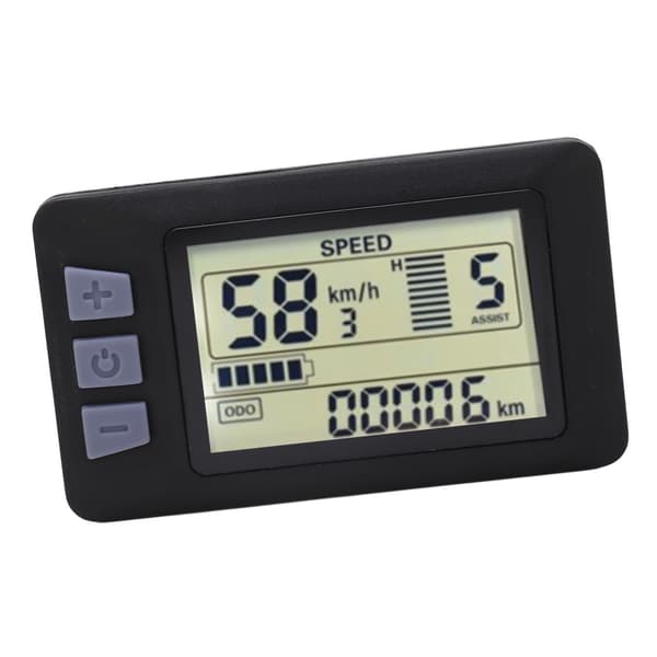 LCD-displaypanel til 24V 36V 48V 60V elcykel med vandtæt 6PIN ledning