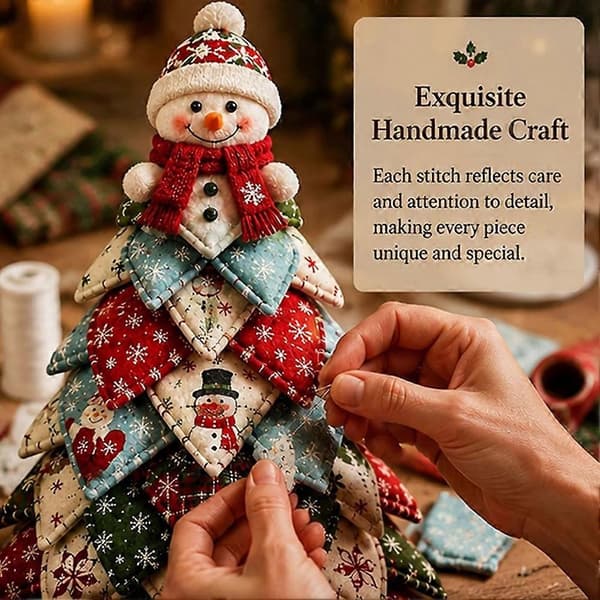 Uferdig Quiltet Juletre DIY-sett, Håndlaget Stoff Julebordpynt