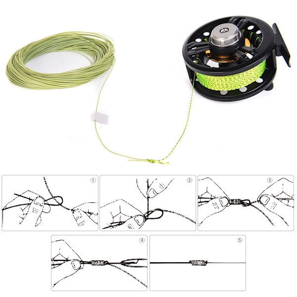Tilspidset forfang flueline 50m holdbar nylon 20lb gul og sort