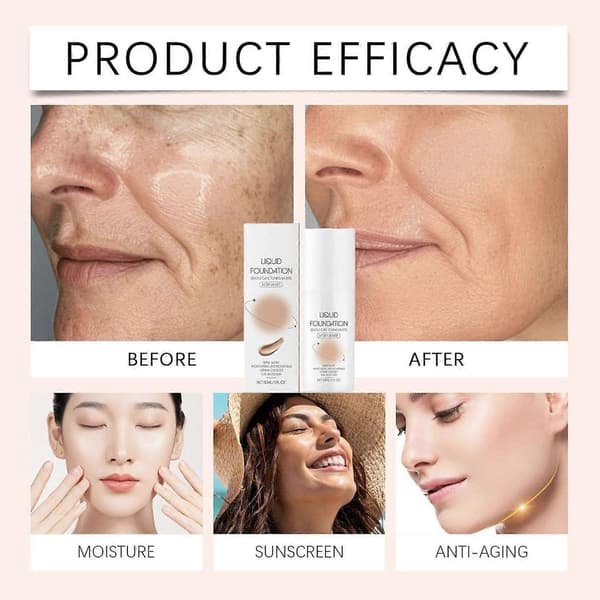Fuktighetsgivende Foundation Sminke, Lett Flytende Base, Full Dekkevne Concealer, Langvarig Ma