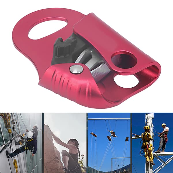 Aluminium 7075 Klätterascender, Halkfri, Repklämma, Röd