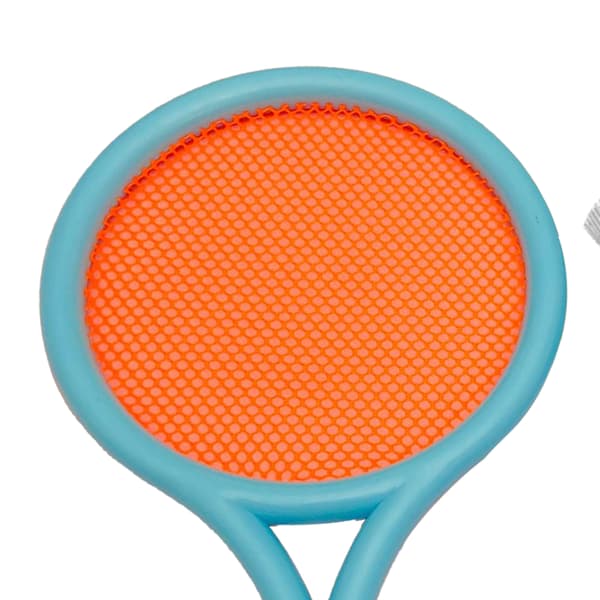 Badmintonsett for barn, sklisikkert, slitesterkt, lett, med 2 racketer og 2 baller, blå/rosa