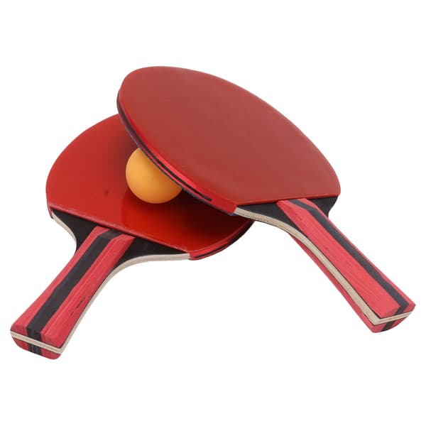 Bordtennisbat og bold sæt - 2 bat, 3 bolde, træ, gummi, til træning