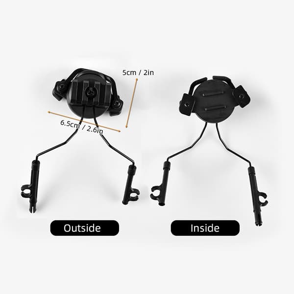 Hjelm Headset Skinneadapter med 360° justerbart feste for 19-21 mm skinner