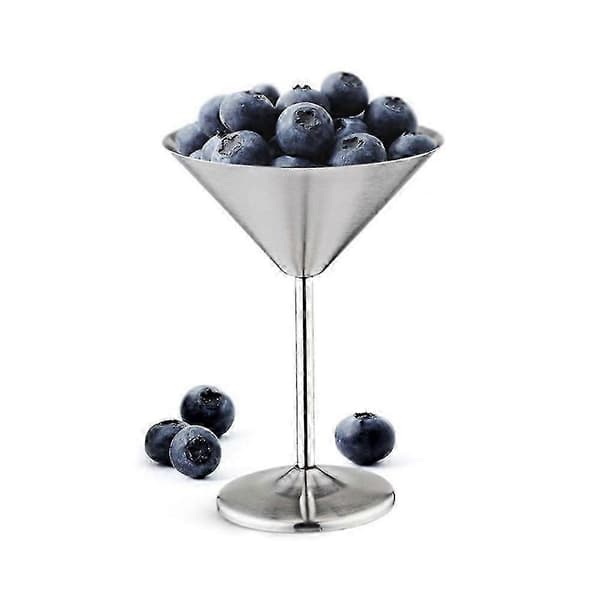 Martini-glas sæt i rustfrit stål, 8 ounce metal cocktailglas, ubrydelige og holdbare.