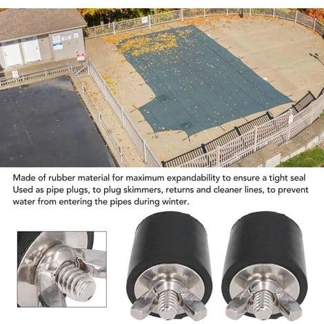 2-delad poolplugg, 25 mm expansionsgummi, vinterbultar i metall för returslang till ovanmarkspool