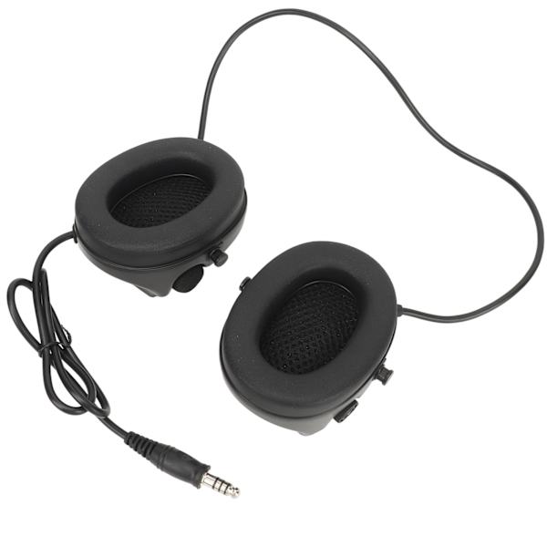 Sort headset til skydning med justerbar vendbar mikrofon til udendørs aktiviteter